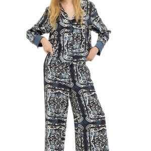 H&M Navy + White Matching Co-ord Set (L top, M pants)